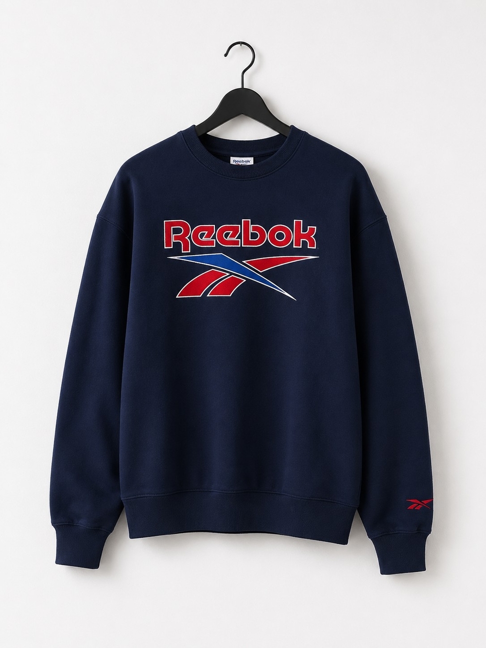 Reebok Navy Crewneck Sweatshirt with Red & Blue Logo